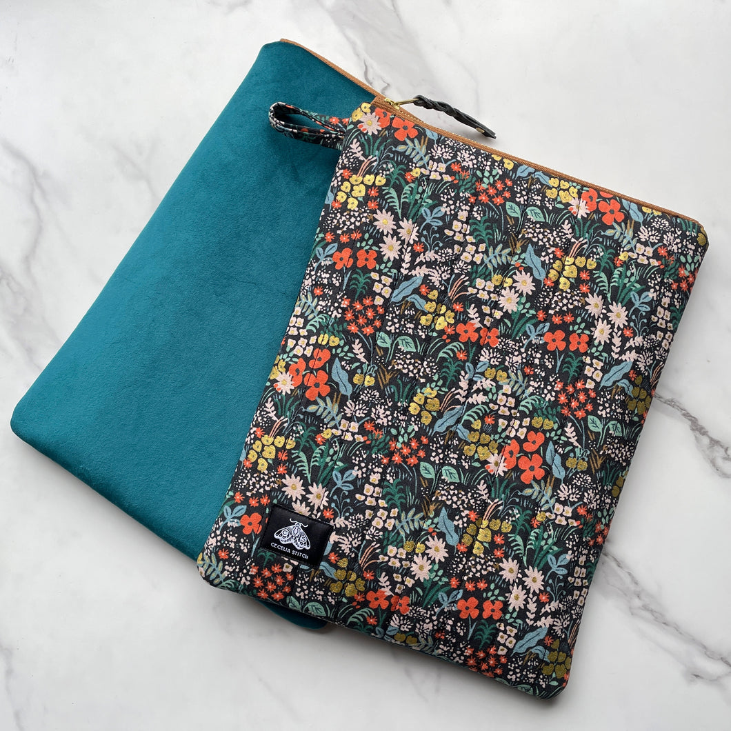 Quilted Laptop Case - Rifle Floral