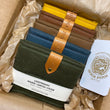 Load image into Gallery viewer, Customizable Lightweight Waxed Canvas + Leather Can Cooler