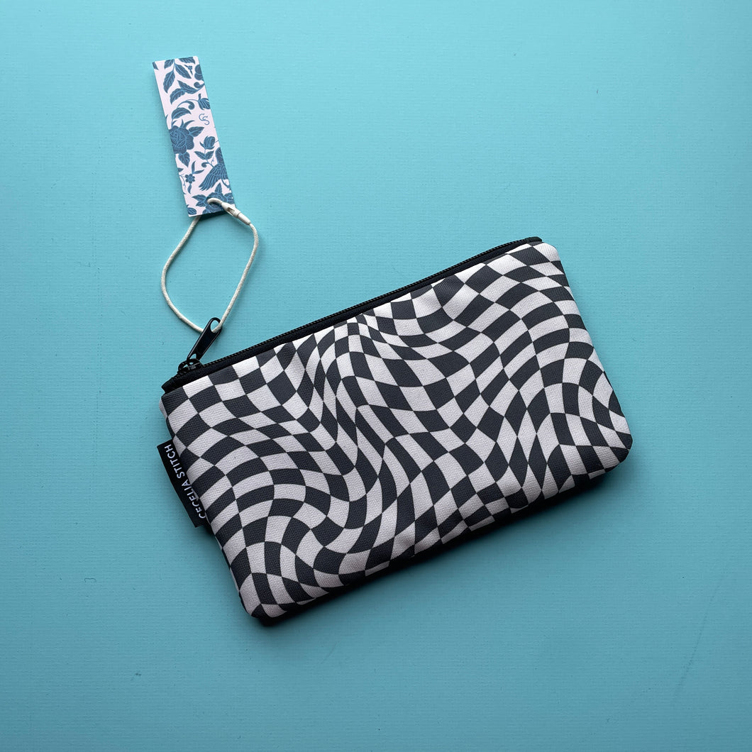 Check Quilted Zip Pouch