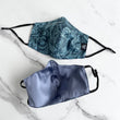 Load image into Gallery viewer, CS Collection: Organic Cotton &amp; Silk Lined Floral Care Mask - Teal
