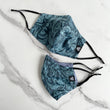 Load image into Gallery viewer, CS Collection: Organic Cotton &amp; Silk Lined Floral Care Mask - Teal
