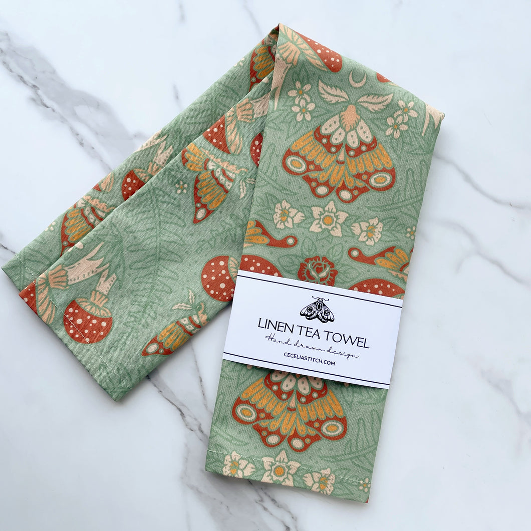 CS Collection: Floral Linen Tea Towel