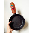 Load image into Gallery viewer, Leather &amp; Wool Cast Iron Pan Handle
